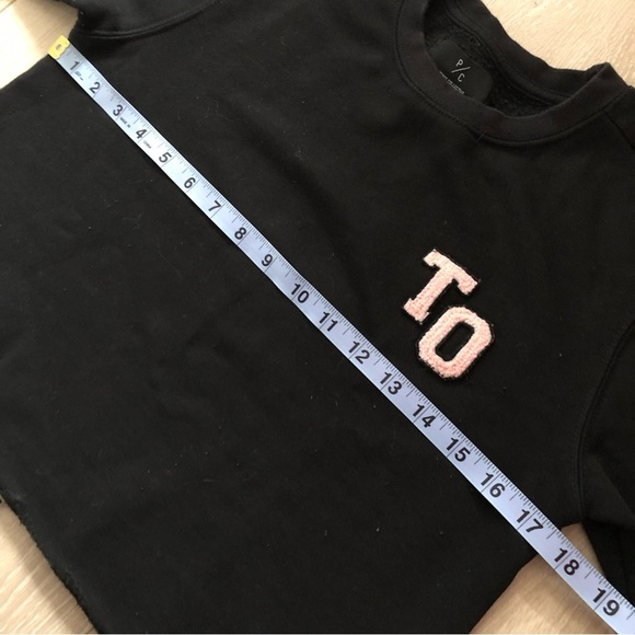 Peace Collective Raw Hem Cropped TO Toronto Black Fleece Sweatshirt Size S - Picture 3 of 10